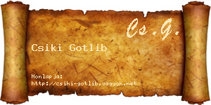Csiki Gotlib névjegykártya